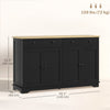 HOMCOM Sideboard Cabinet with Storage Drawers Adjustable Shelves Black