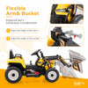 Costway Kids Ride On Excavator Digger 12v Electric Tractor Rc W/ Digging Bucket Yellow