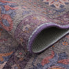 Aqua Brown Flora Washable Non-slip Low Pile Area Rug 5'x7' | Tapis Brun Floral Lavable Antiderapant A Poils Ras 5'x7'