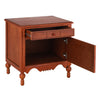 Amelia Vintage 24" Nightstand with Carved Drawer and Cabinet,Brown | Amelia Table de Nuit Vintage de 24" avec Tiroir Sculpte et Cabinet, Marron