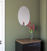 Mortise 20 Inch Frameless Oval Mirror In Chrome | Mortise Miroir Ovale Sans Cadre de 20 Pouces Chrome