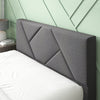 Judy Upholstered Platform Bed with Headboard in Dark Grey - King Size | Judy lit plateforme rembourré avec tête de lit gris foncé - Très grand