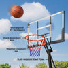 Soozier Portable Basketball Hoop Basketball Goal Height Adjustable 8-10 Ft