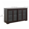 HOMCOM Kitchen Sideboard Stackable Storage Cabinet with Sliding Glass Door