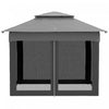 11'x11' Pop Up Canopy 2-tier Soft Top Gazebo W/ Mesh Netting, Light Grey|Outsunny Gazebo A Toit Souple A 2 Etages Avec Filet, Gris Clair