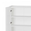 Abbey Modern 32" Tempered Glass Bookcase Cabinet in White (4-Shelf) | Armoire bibliotheque moderne Abbey 32" en verre trempe blanc (4 etageres)