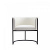 Cosmopolitan Mid-Century Modern Vegan Leather Metal Dining Chair in Ivory - Set of 2 | Chaise de salle a manger moderne mi-siecle cosmopolite en cuir vegetalien et metal ivoire - Lot de 2
