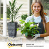 Outsunny Set of 3 Tall Planters, Indoor and Outdoor Flower Pot Set, Grey