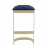 Aura Modern Metal Upholstered Barstool in Blue - Set of 3 Bar Stool | Tabouret de bar moderne en metal et tissu Aura bleu - Lot de 3