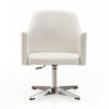 Pelo Modern Vegan Leather Swivel Lounge Chair in White - Set of 2 Accent Chair | Fauteuil pivotant moderne en cuir vegetalien Pelo, blanc - Lot de 2