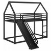Liam House Metal Bunk Bed with Ladder and Slide, Twin Over Twin Size, Black  | Lits superposes Liam en metal avec echelle et toboggan, taille Twin sur Twin, noir