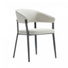 Belle Modern Metal Upholstered Dining Chair in Oatmeal | Chaise de salle a manger moderne en metal Belle, rembourree, coloris flocon d’avoine