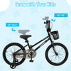 Costway 18" Kid's Bike With Training Wheels Adjustable Handlebar & Seat Handbrake Black