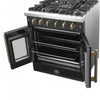 Forno Galiano 30" Black Gas Range, 4.32 cu.ft- FFSGS6444-30BLK | Cuisiniere a gaz noire Galiano 30 pouces, 4,32 pi³ – FFSGS6444-30BLK