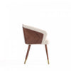 Reeva Modern Wood Vegan Leather Dining Chair in Cream - Set of 2 | Chaise de salle a manger moderne en bois et cuir vegetalien Reeva en creme - Lot de 2