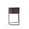Cosmopolitan Mid-Century Modern Metal Upholstered Counter Stool in Graphite - Set of 2 Bar Stool | Tabouret de comptoir moderne du milieu du siecle en metal et tissu, coloris graphite, lot de 2