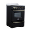 Forno Loiano 24 Inch Freestanding Electric Range in Black, 2.3 cu.ft. with Storage Drawer - FFSEL6099-24BLK | Cuisiniere electrique Loiano de 24 po en noir, 2,3 pi³ avec tiroir de rangement - FFSEL6099-24BLK