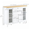 HOMCOM Sideboard Buffet Cabinet with 2 Drawers 3 Storage Cabinets, White