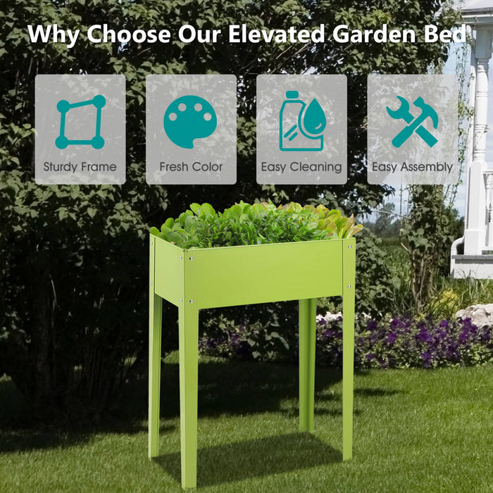 Costway 24'' X12'' Outdoor Elevated Garden Plant Stand Raised Tall Flower Bed Box