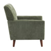 Midway Mid-Century Modern Armchair with Tufted Waffle Stitch, Green, Walnut | Midway Fauteuil Moderne du Milieu de Siecle a Point Capitonne Gaufre, Vert, Noyer