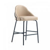 Gracie Modern Metal Upholstered Counter Stool in Tan and Black - Set of 3 | Tabouret de comptoir moderne en metal et tissu Gracie, couleur beige et noir - Lot de 3