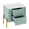 Lila Modern Nightstand with Storage Drawers and Metal Handles,Green | Lila Table de Nuit Moderne avec Tiroirs de Rangement et Poignees Metalliques, Vert