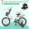 Costway 18" Kid's Bike With Removable Training Wheels & Basket For 4-8 Years Old White