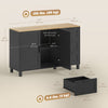 HOMCOM 47" Buffet Cabinet with Soft-Close Doors, Modern Sideboard, Black