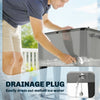Outsunny Rolling Patio Cooler Cart, Patio Cooler with Drain, Black and Grey