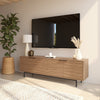Nordika Hamilton 70" TV Stand with 4 Storage Cabinets - Light Walnut | Meuble pour téléviseur Hamilton de Nordika de 70 po avec 4 armoires de rangement - noyer clair