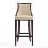 Fifth Avenue Traditional Wood Upholstered Barstool in Cream - Set of 3 | Tabouret de bar traditionnel en bois avec assise rembourree creme Fifth Avenue - Lot de 3