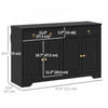HOMCOM Sideboard Buffet Cabinet, Kitchen Cabinet with Drawers, Black