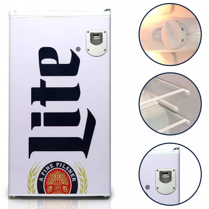 Miller Lite 90 Liter Compressor Compact Refrigerator