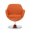 Caisson Modern Upholstered Swivel Lounge Chair in Orange - Set of 2 | Fauteuil lounge pivotant moderne Caisson en tissu orange - Lot de 2