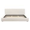 Connor Upholstered Platform Bed with Linen Headboard and Footboard,King Size,Beige King Bed  | Lit plateforme rembourre Connor avec tete et pied de lit en lin, taille King, beige