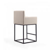 Ambassador Mid-Century Modern Metal Upholstered Counter Stool in Cream - Set of 3 Bar Stool | Tabouret de comptoir rembourre en metal style mid-century modern Ambassador, creme - Lot de 3