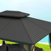 Outsunny 10' X 12' Hardtop Gazebo Outdoor Aluminum Gazebo, Dark Brown