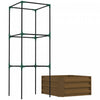 Outsunny Galvanized Raised Garden Bed With 3-tier Trellis Tomato Cage Brown|Outsunny Lit De Jardin Sureleve Galvanise Avec Cage En Treillis, Marron