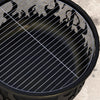 Outsunny 24" Round Outdoor Fire Pit 2-in-1 Firepit Bowl W/ Lid, Grill|Outsunny Foyer Exterieur Rond De 24 Po, Foyer 2 En 1 Avec Couvercle, Grill