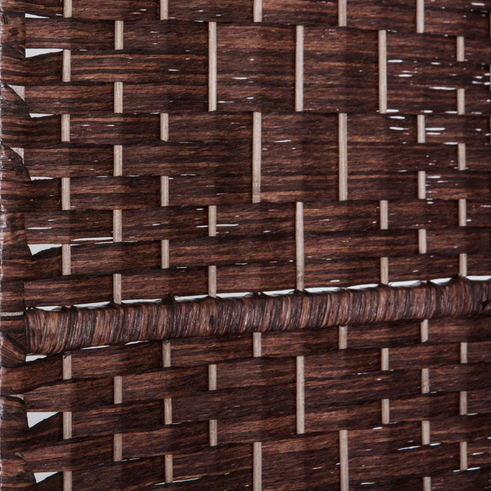 Homcom Double Hinged Woven Wicker Room Divider And Privacy Screens