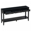 Emma 59.1'' Farmhouse Entryway Table with Drawers and Open Shelf,Black Sofa Table  | Table d'entree Emma 59,1'' de style ferme avec tiroirs et etagere ouverte, noire