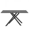 Ethan 51.18" Rectangular Tempered Glass Dining Table with Stylish Metal Legs,Black Coffee Table | Table a manger rectangulaire en verre trempe de 51,18" Ethan avec pieds metalliques elegants, noire