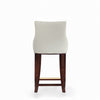 Shubert Modern Wood Upholstered Counter Stool in Ivory - Set of 3 | Tabouret de comptoir moderne en bois avec assise rembourree Shubert, ivoire - Lot de 3