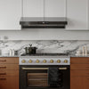 Hauslane | Chef 36-in Ducted Black Stainless Steel Undercabinet Range Hood | Hauslane | Hotte de cuisine sous-meuble a conduit de 36 pouces en acier inoxydable noir