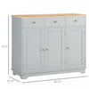 HOMCOM Coffee Bar Cabine, Kitchen Cabinet with Drawers, Grey