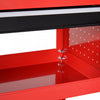 Homcom Rolling Tool Cart With Wheels Storage Trays For Garage Warehouse Red|Homcom Chariot A Outils Roulant Avec Rangement Pour Garage, Rouge