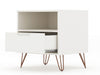 Rockefeller Mid-Century Modern 20" Nightstand in White (1-Drawer) - Set of 2 | Table de nuit Rockefeller Mid-Century Modern 20" en blanc (1 tiroir) - Lot de 2