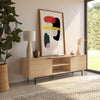 Nordika Hamilton 70" TV Stand with 2 Storage Cabinets - Natural Blonde Oak | Meuble pour téléviseur Hamilton de Nordika de 70 po avec 2 armoires de rangement - chêne blond naturel