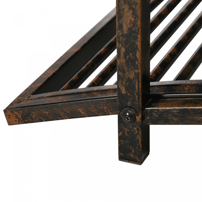 Outsunny Garden Bridge 3.3', Floral Pond Bridge With Safety Railings Brown