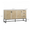 HOMCOM Sideboard Buffet Cabinet with Drawers and Adjustable Shelves, Oak